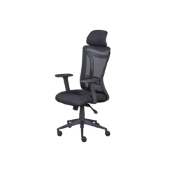 Sedia da Ufficio Nera in Rete Ergonomica con Ruote