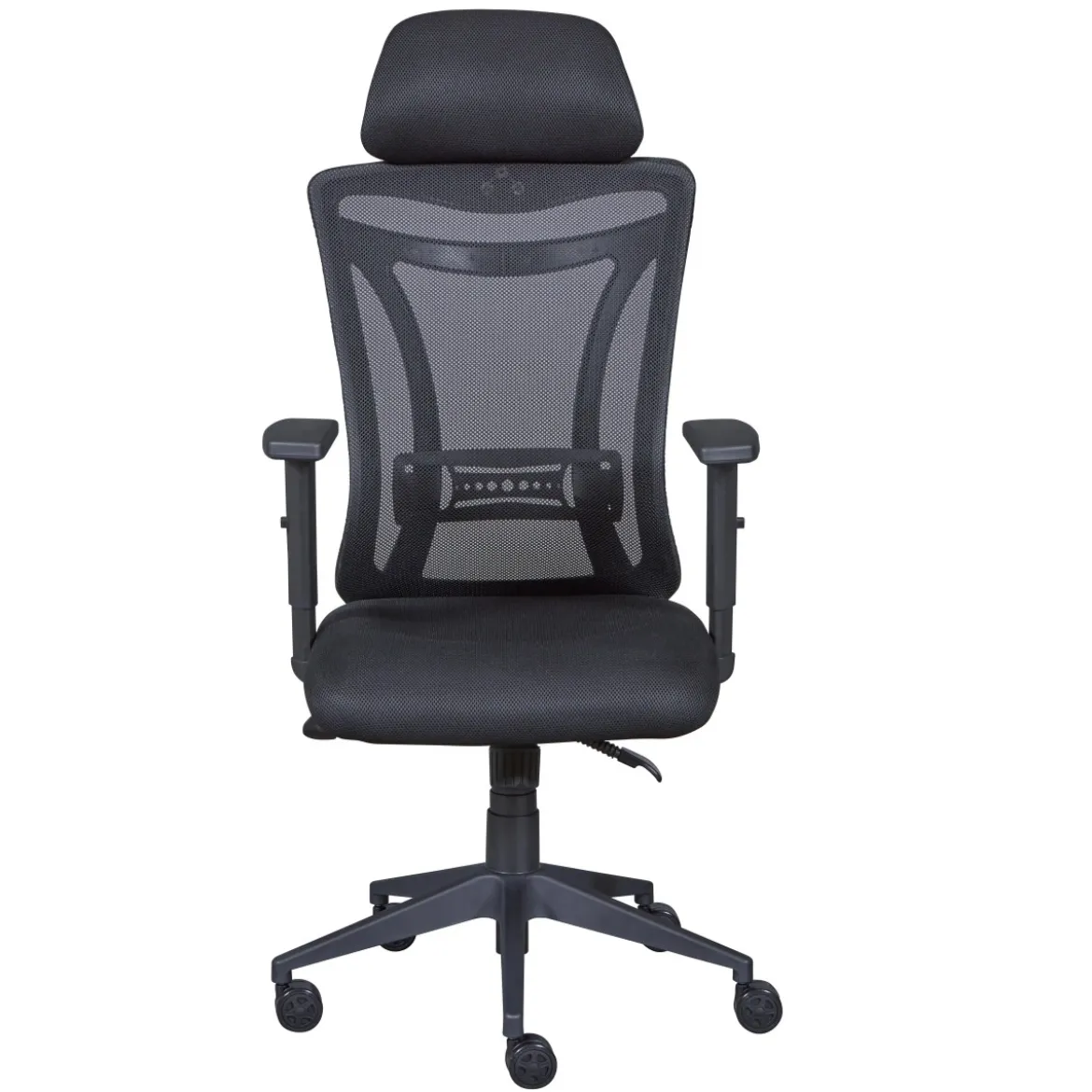Sedia da Ufficio Nera in Rete Ergonomica con Ruote