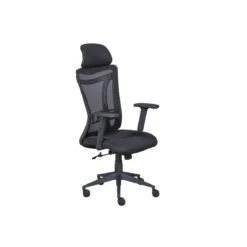 Sedia da Ufficio Nera in Rete Ergonomica con Ruote