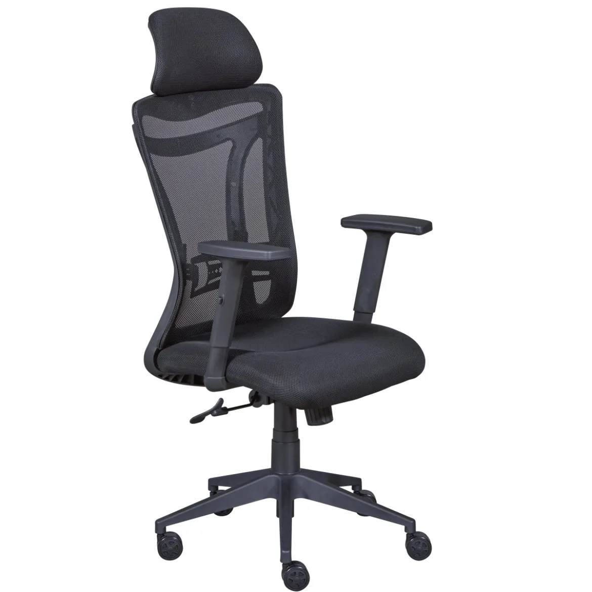 Sedia da Ufficio Nera in Rete Ergonomica con Ruote