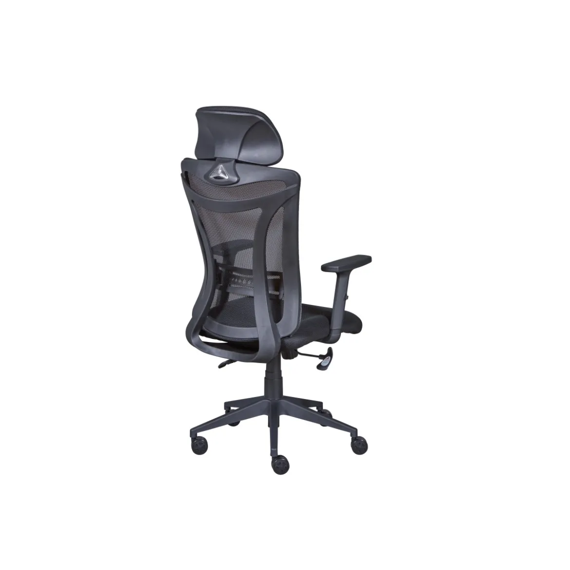 Sedia da Ufficio Nera in Rete Ergonomica con Ruote