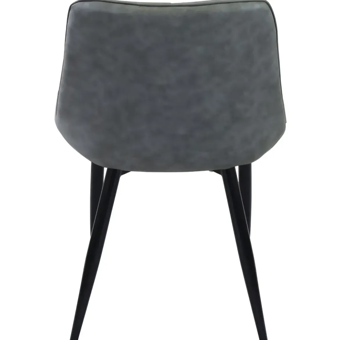 Sedia Imbottita Sala da Pranzo in Ecopelle Grigio Moderna Gambe Nere