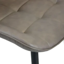 Sedia Imbottita Sala da Pranzo in Ecopelle Marrone Moderna Gambe Nere