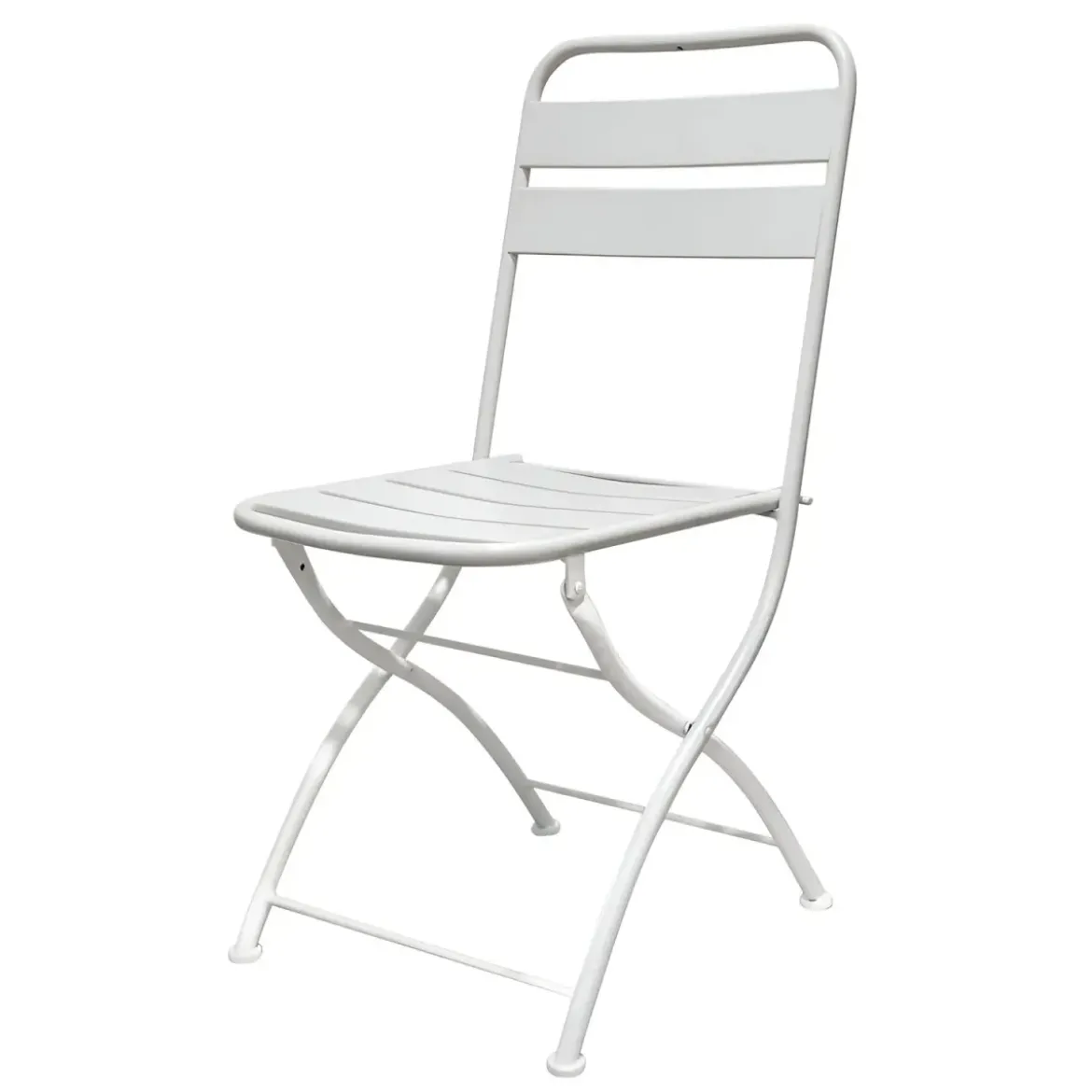 Sedia Pieghevole in Acciaio Bianco per Esterno e Interno 42x50x88 cm