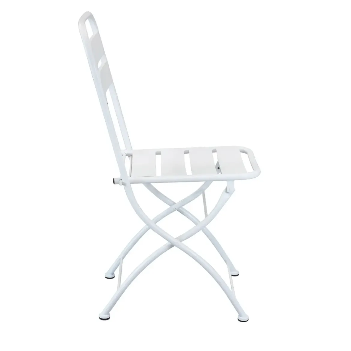 Sedia Pieghevole in Acciaio Bianco per Esterno e Interno 42x50x88 cm
