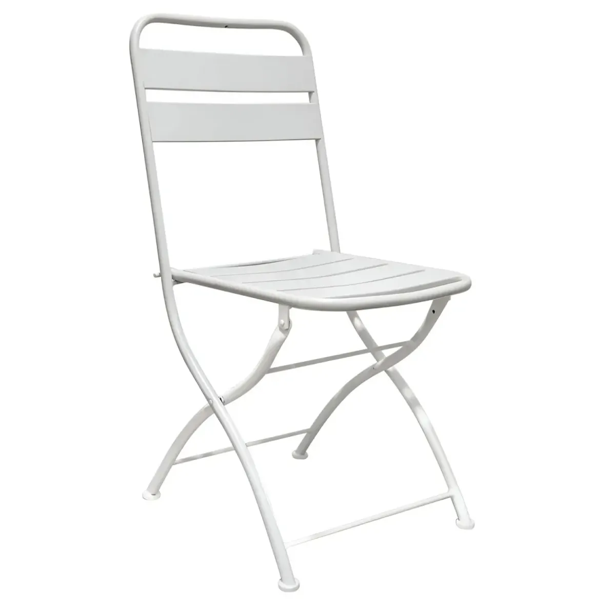 Sedia Pieghevole in Acciaio Bianco per Esterno e Interno 42x50x88 cm