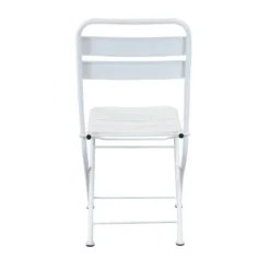 Sedia Pieghevole in Acciaio Bianco per Esterno e Interno 42x50x88 cm