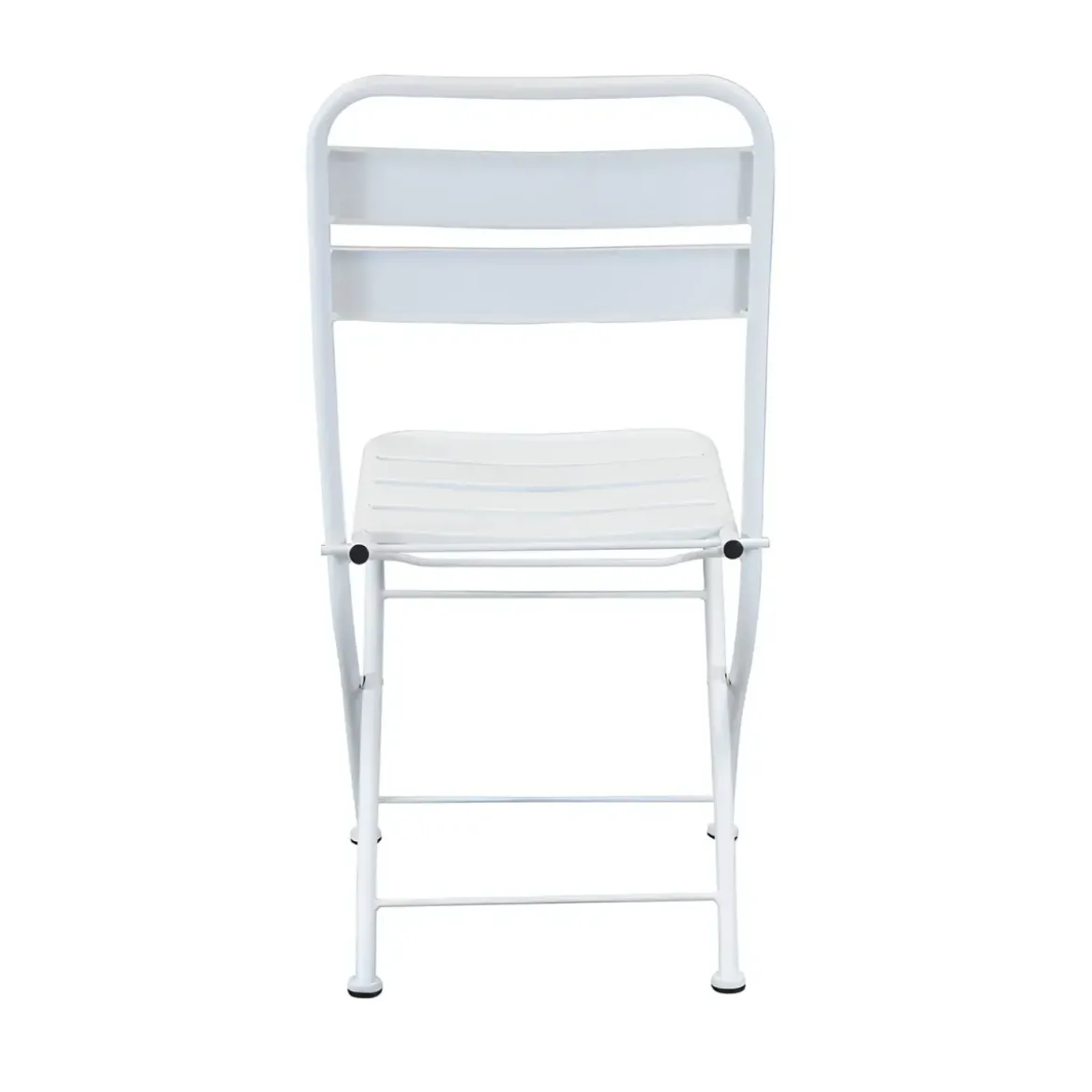 Sedia Pieghevole in Acciaio Bianco per Esterno e Interno 42x50x88 cm