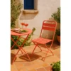 Sedia Pieghevole in Acciaio Rosso per Esterno e Interno 42x50x88 cm