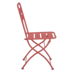 Sedia Pieghevole in Acciaio Rosso per Esterno e Interno 42x50x88 cm