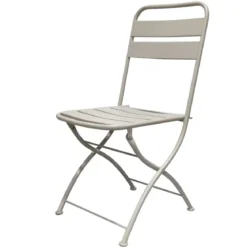 Sedia Pieghevole in Acciaio Tortora per Esterno e Interno 42x50x88 cm