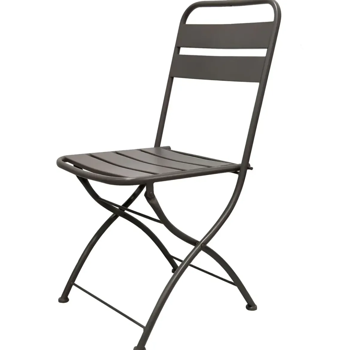 Sedia Pieghevole in Acciaio Taupe per Esterno e Interno 42x50x88 cm