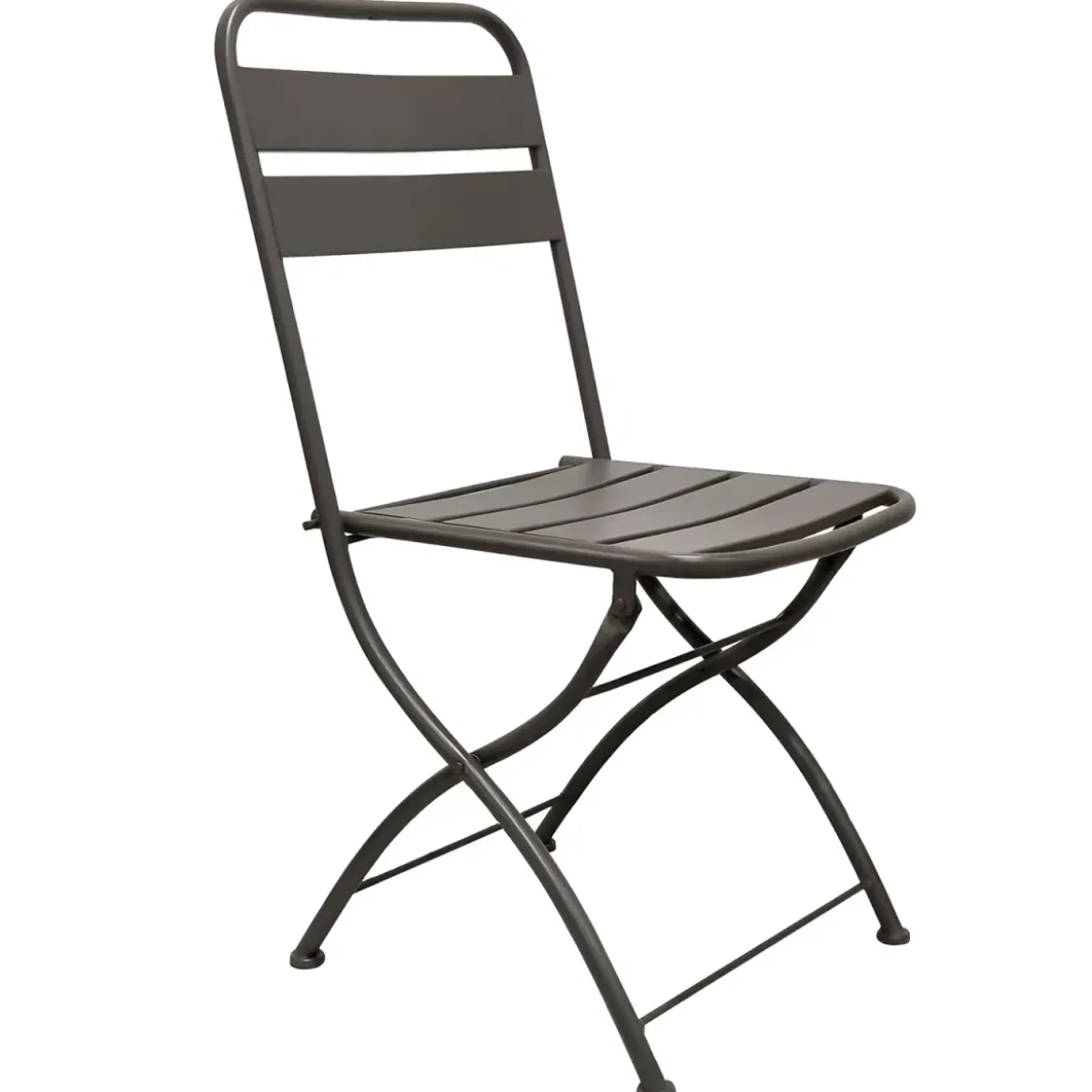 Sedia Pieghevole in Acciaio Taupe per Esterno e Interno 42x50x88 cm