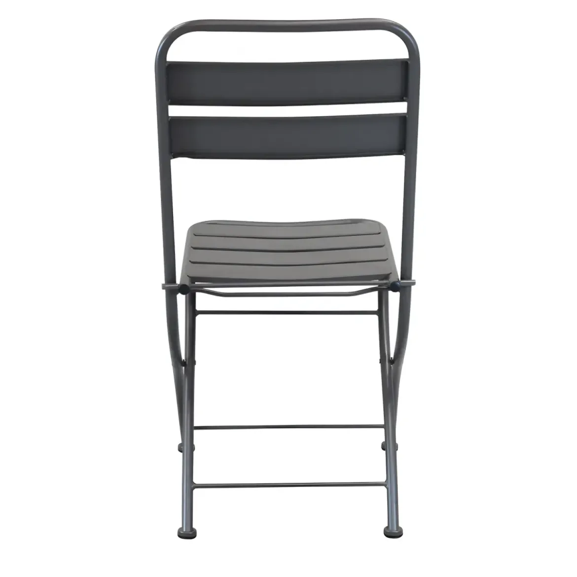Sedia Pieghevole in Acciaio Taupe per Esterno e Interno 42x50x88 cm