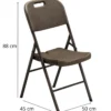 Sedia Pieghevole Noce in Acciaio e HDPE da Interno Esterno 45x50x88cm