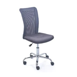 Sedia Poltrona Ufficio Ruote Scrivania Girevole Arredo Camera Grigio Cameretta