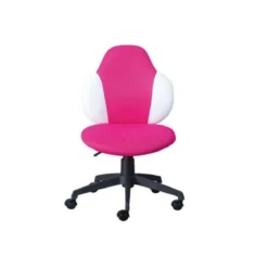 Sedia Rosa con Ruote Colorata Poltrona Cameretta Regolabile e Girevole
