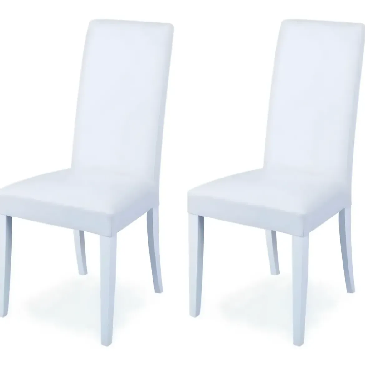 2 Sedie Ecopelle Bianche Cucina Imbottite Legno Moderna Sala da Pranzo Salotto