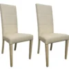 2 Sedie in Ecopelle Beige Cucina Imbottita Moderna Sala da Pranzo Salotto Legno