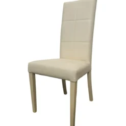 2 Sedie in Ecopelle Beige Cucina Imbottita Moderna Sala da Pranzo Salotto Legno