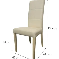 2 Sedie in Ecopelle Beige Cucina Imbottita Moderna Sala da Pranzo Salotto Legno