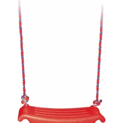 Seggiolino a Tavoletta per Altalena in Plastica Rosso Corde Regolabili