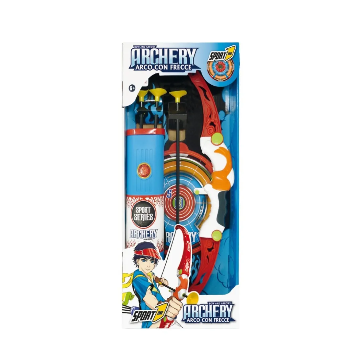 Set Arciere Arco con 3 Frecce a Ventosa per Bambini in Plastica Feretra da Bimbo