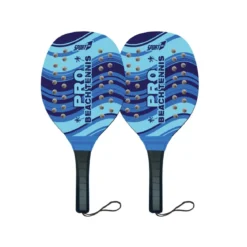 Set Beach Tennis 2 Racchette Legno Professionale Colorate con Pallina