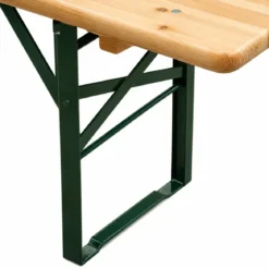 Set Birreria 220x80 in Legno Richiudibile con Tavolo 2 Panche a 3 Gambe