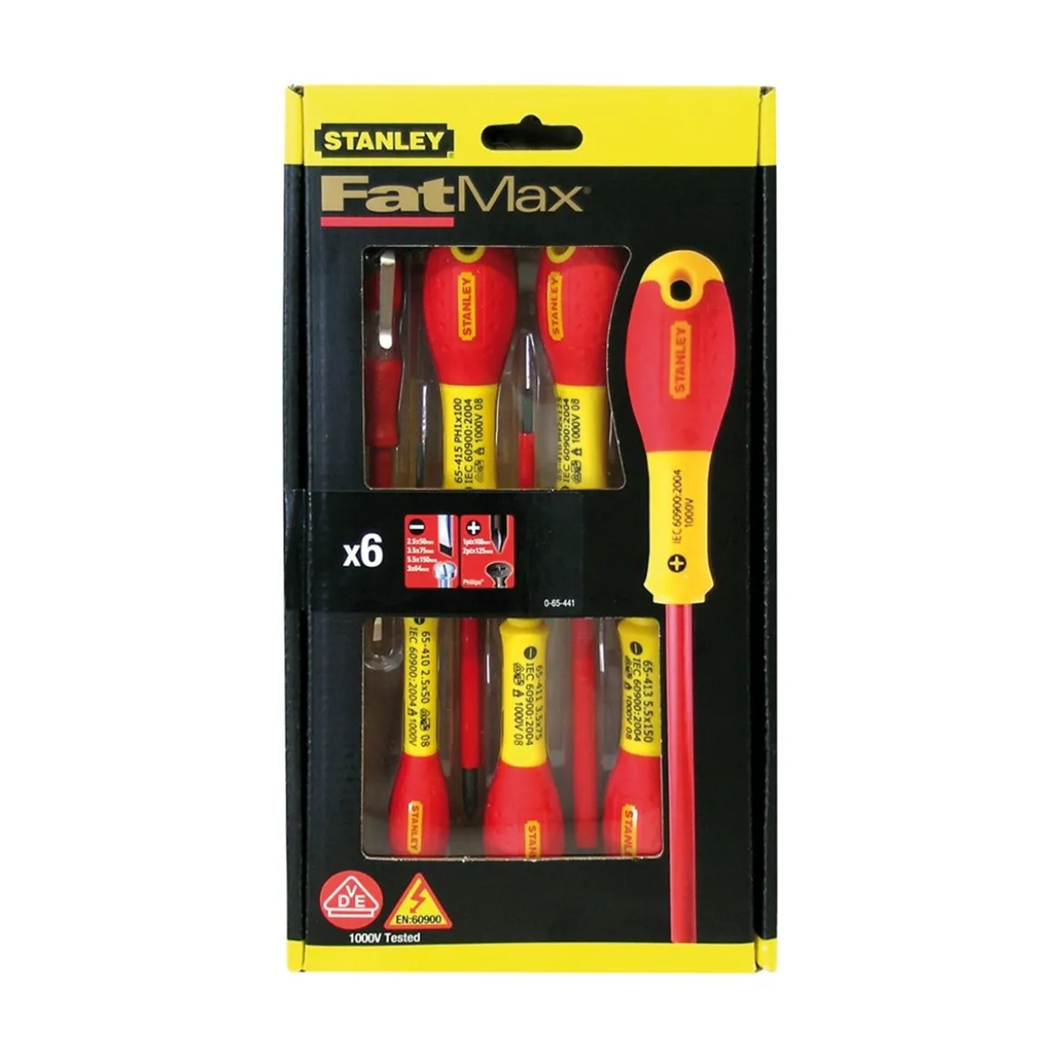 Set Cacciaviti Elettricista Lama Piatta Isolata a Croce Giraviti a Stella Tester