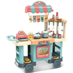 Set Cucina Giocattolo Fast Food per Bambini Completa con Accessori