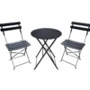 Set da Giardino Tavolo Rotondo e 2 Sedie da Esterno Pieghevoli Salvaspazio