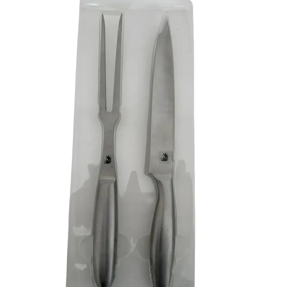 Set da Taglio per Barbecue Acciaio Inox Coltello Forchetta 33 cm