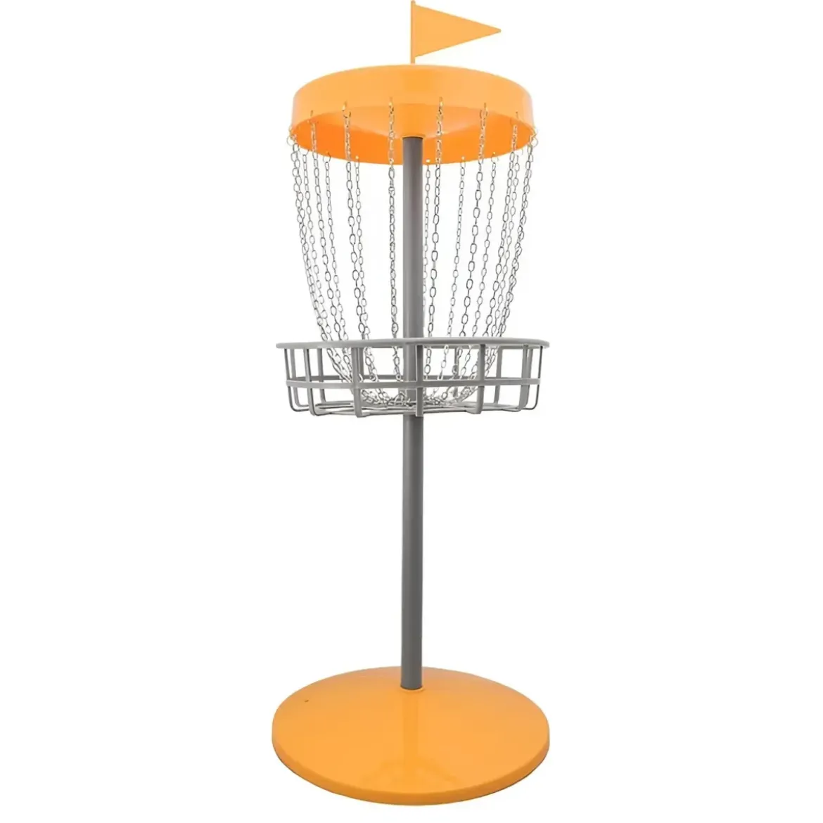 Set Disc Golf con Canestro e Dischi da Giardino Arancione Portatile