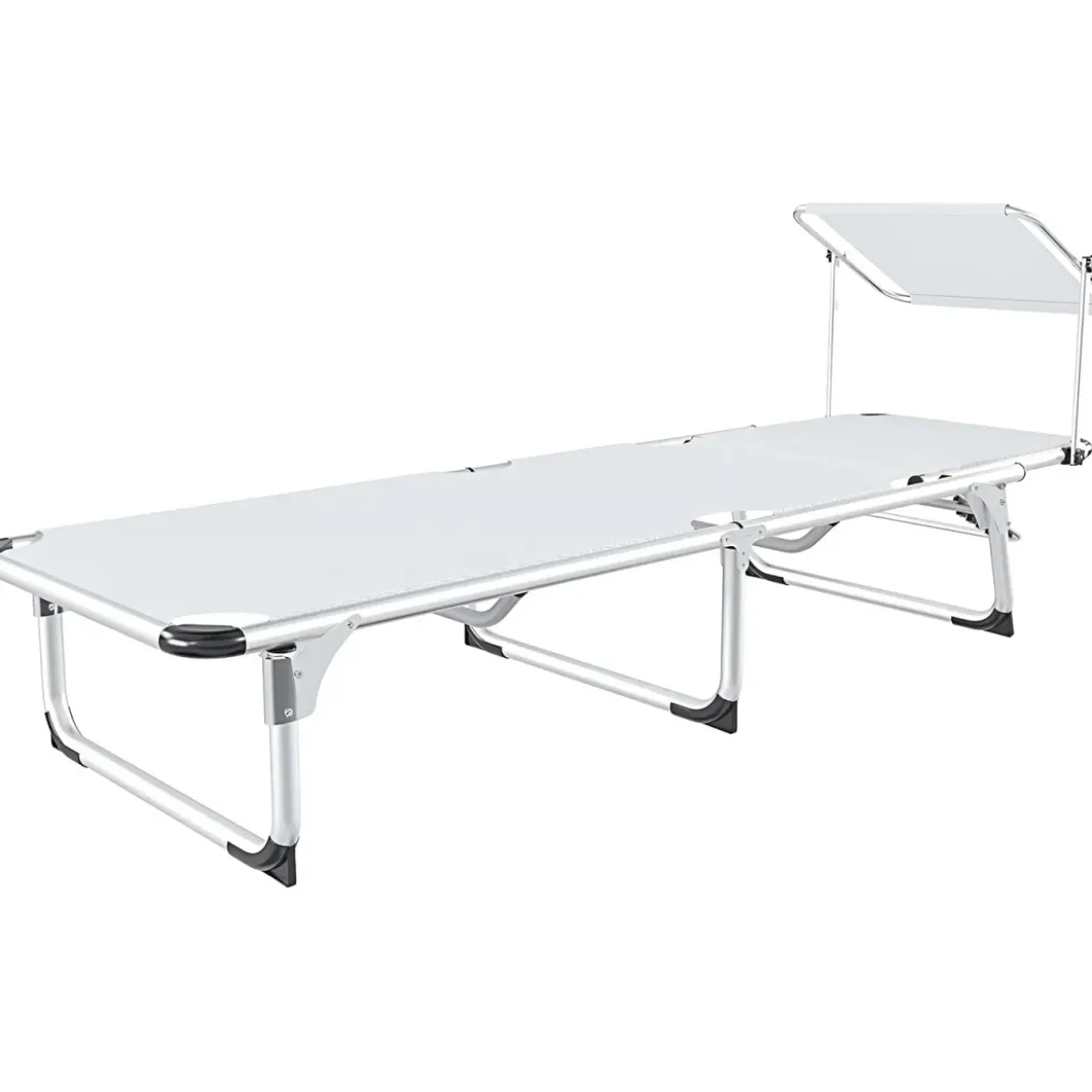 Set 2 Lettini Prendisole da Giardino Mare Pieghevoli Alluminio Bianco