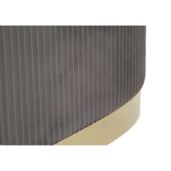Set Panca Contenitore con 2 Pouf in Velluto Grigio Oro Camera Salotto