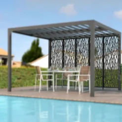 Set 5 Pannelli Acciaio Antracite per Pergola Bioclimatica Lato 3,6 m