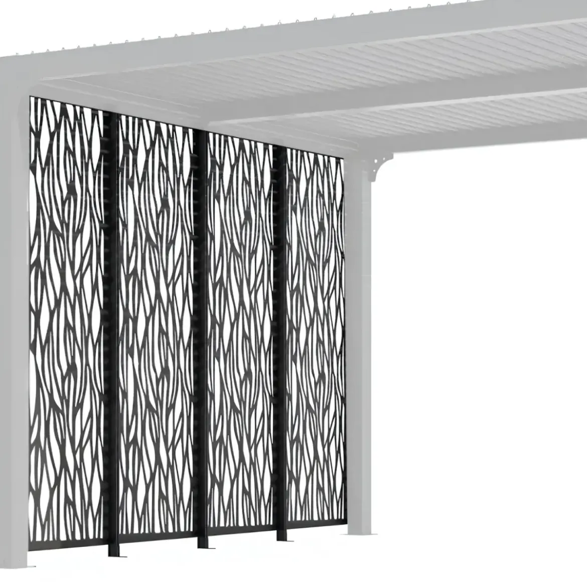 Set 4 Pannelli in Acciaio Antracite per Pergola Bioclimatica Lato 3 m