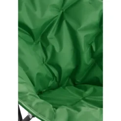 Set 2 Poltrone da Esterno Tessuto Verde e Struttura Acciaio Pieghevoli