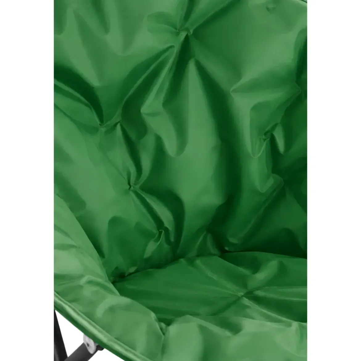 Set 2 Poltrone da Esterno Tessuto Verde e Struttura Acciaio Pieghevoli