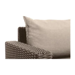 Set 2 Poltrone da Giardino in Resina Rattan Cappuccino con Cuscini