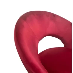 Set 2 Poltrone da Interno in Velluto Rosso con Gambe in Metallo Dorato