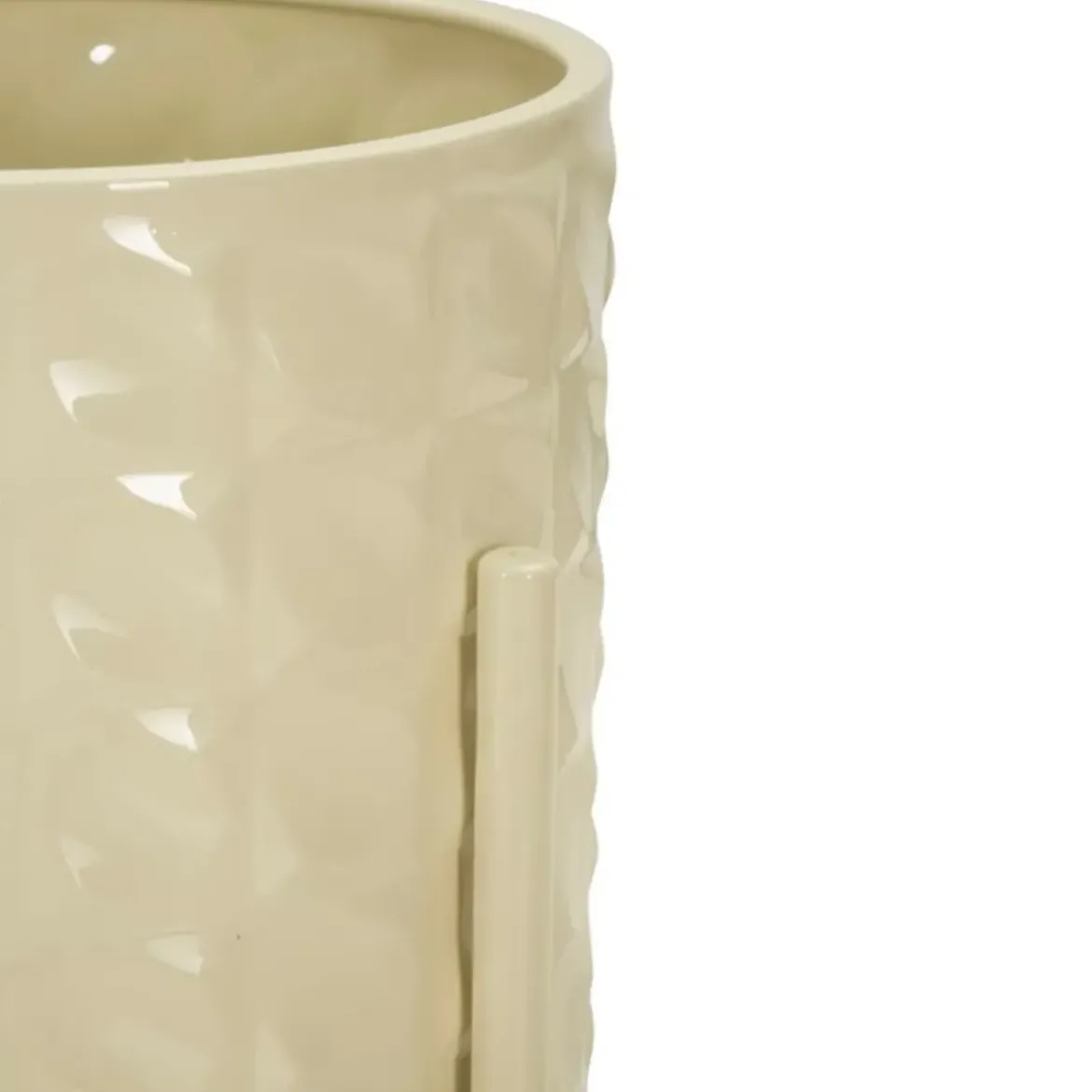 Set 3 Portavasi in Metallo Crema 36-30-24 cm da Interno Porta Piante