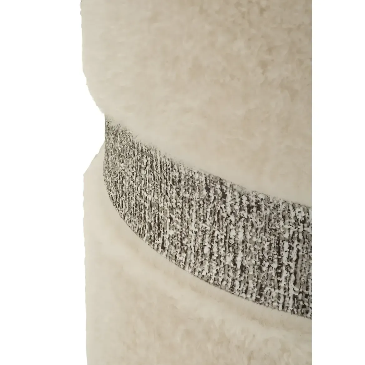 Set 2 Pouf Contenitori Imbottiti Crema Soffice Salotto Camera da Letto
