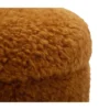 Set 2 Pouf Contenitori Imbottiti Marrone Soffice da Soggiorno Camera