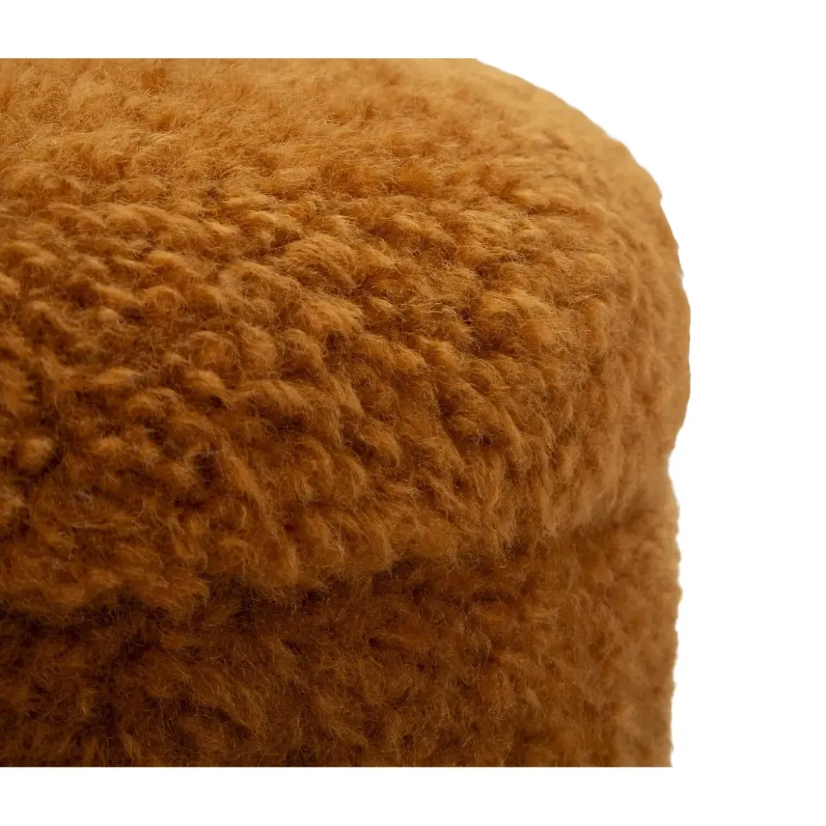 Set 2 Pouf Contenitori Imbottiti Marrone Soffice da Soggiorno Camera