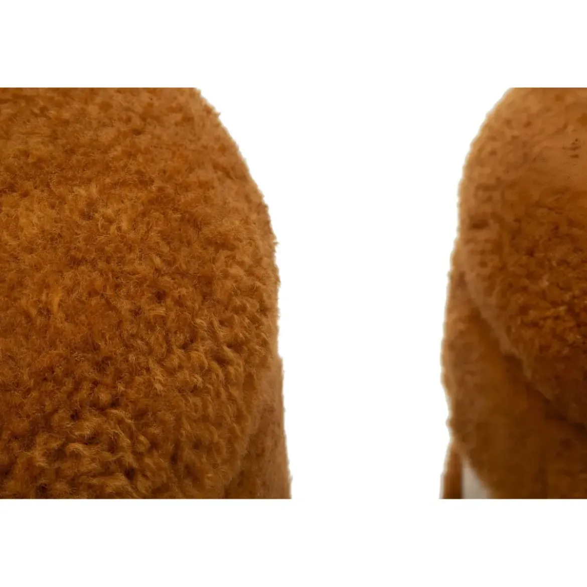 Set 2 Pouf Contenitori Imbottiti Marrone Soffice da Soggiorno Camera
