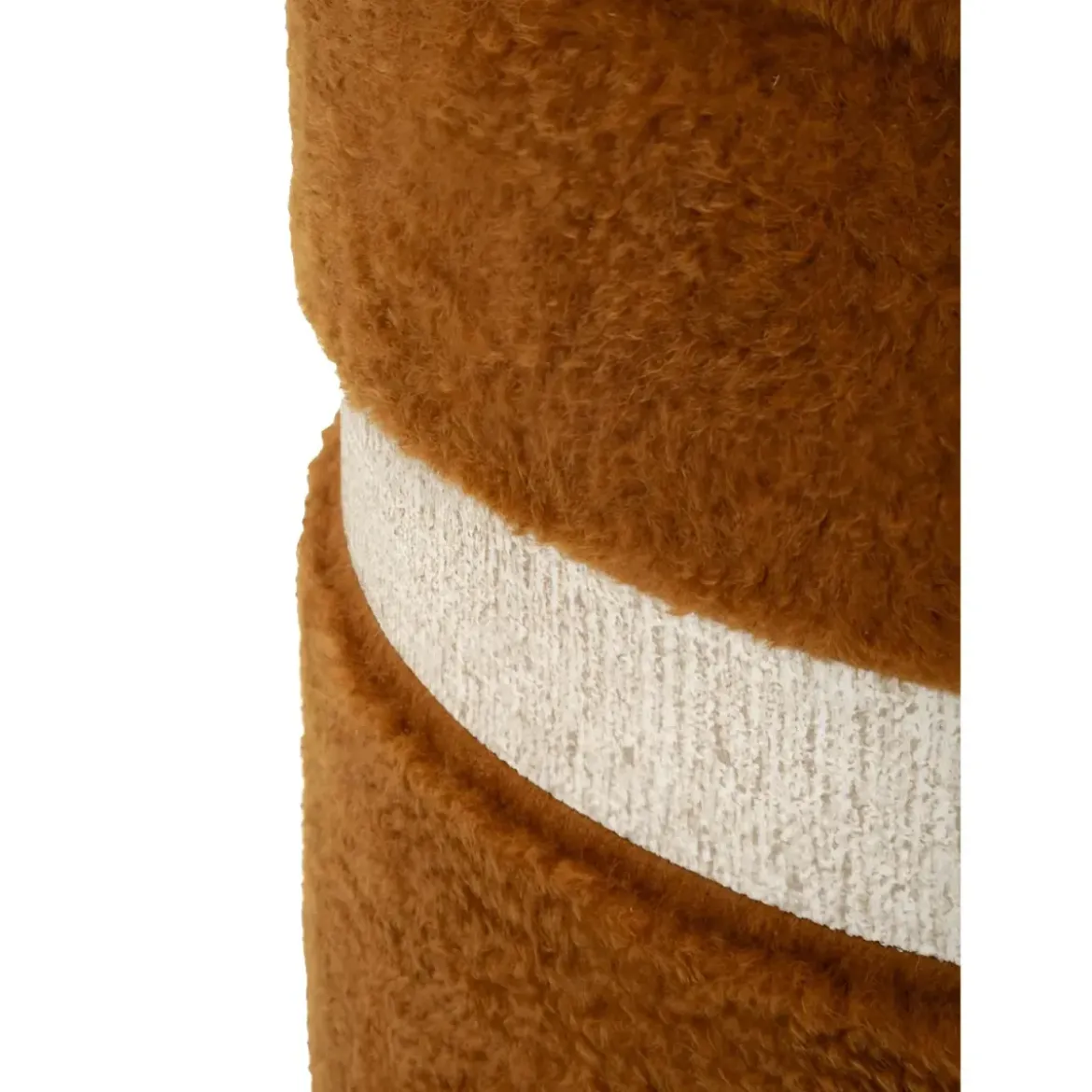Set 2 Pouf Contenitori Imbottiti Marrone Soffice da Soggiorno Camera