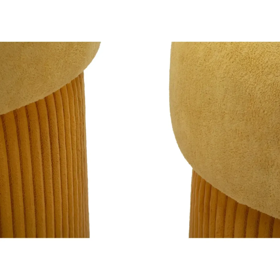 Set 2 Pouf Contenitori in Tessuto Senape Arancione Salvaspazio Camera