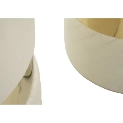Set 2 Pouf Contenitori in Tessuto Crema Oro Salvaspazio Soggiorno